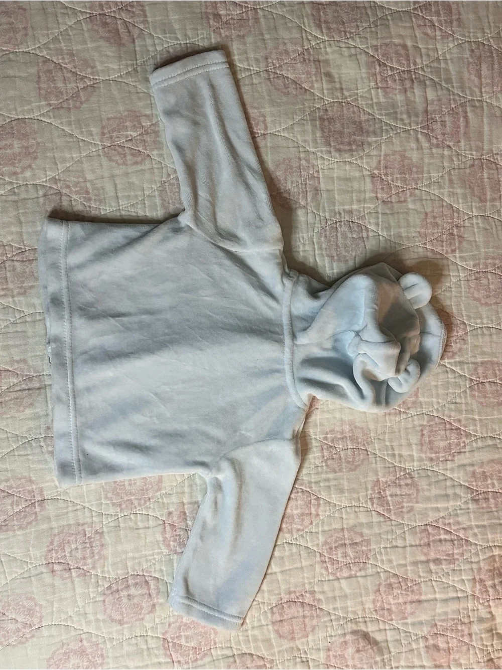 Carter's Light Blue Hooded Zip Up Fleece Jacket with Bear & Snowflake Accent